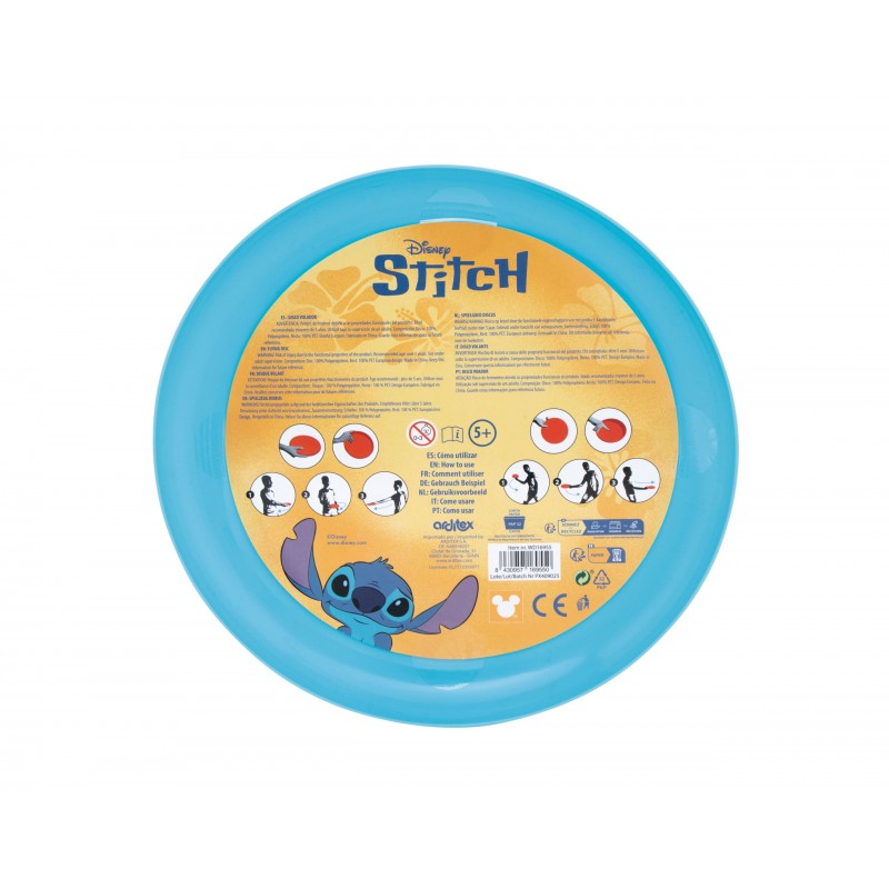 Frisbee azul de Stitch Disney con ilustración de Stitch surfero para jugar en la playa o aire libre
