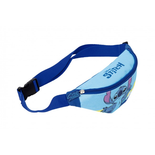 Riñonera azul de Stitch Disney con diseño Aloha y correa ajustable de click