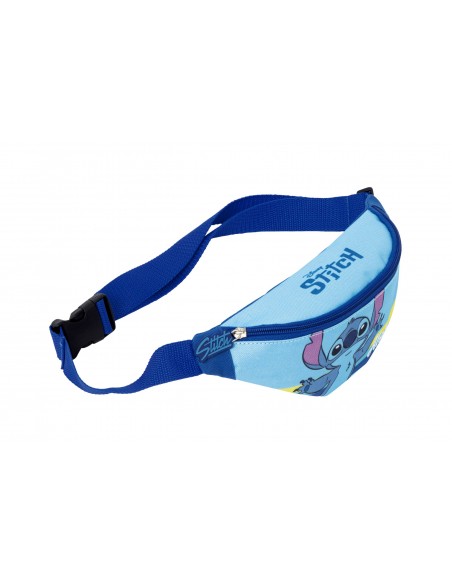 Riñonera azul de Stitch Disney con diseño Aloha y correa ajustable de click