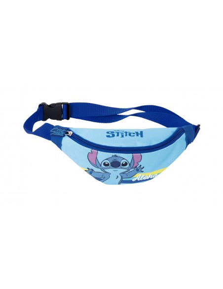 Riñonera azul de Stitch Disney con diseño Aloha y correa ajustable de click