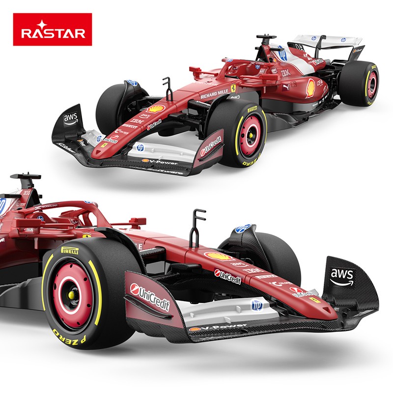 Coche radiocontrol Ferrari F1 SF-25 escala 1:12 de Rastar parte delantera