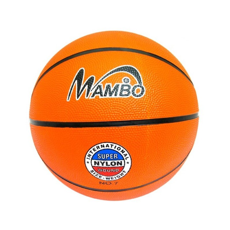 Balón de baloncesto naranja marca Mambo fabricado en PVC de 24,6 cm de diámetro para niños y jóvenes