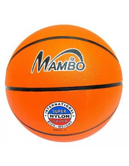Balón de baloncesto naranja marca Mambo fabricado en PVC de 24,6 cm de diámetro para niños y jóvenes