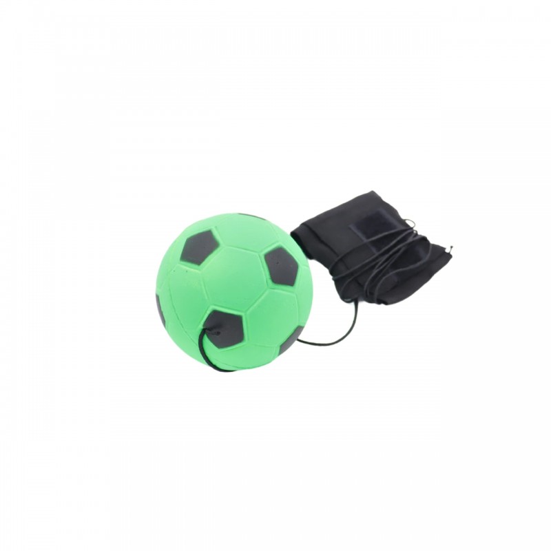 Pelota de retorno con diseño de pelota de fútbol verde y cinta de velcro para el tobillo