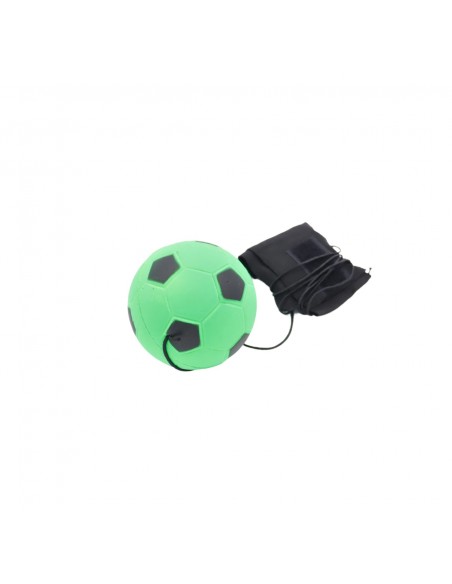 Pelota de retorno con diseño de pelota de fútbol verde y cinta de velcro para el tobillo