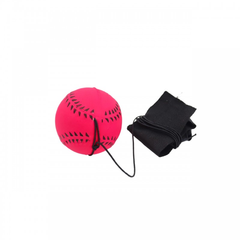 Pelota de retorno con diseño de pelota de béisbol rosa y cinta de velcro para el tobillo