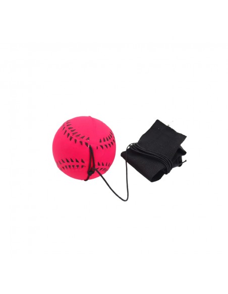 Pelota de retorno con diseño de pelota de béisbol rosa y cinta de velcro para el tobillo