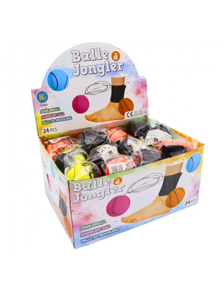 Caja expositora de 24 unidades de pelotas de retorno deportivas