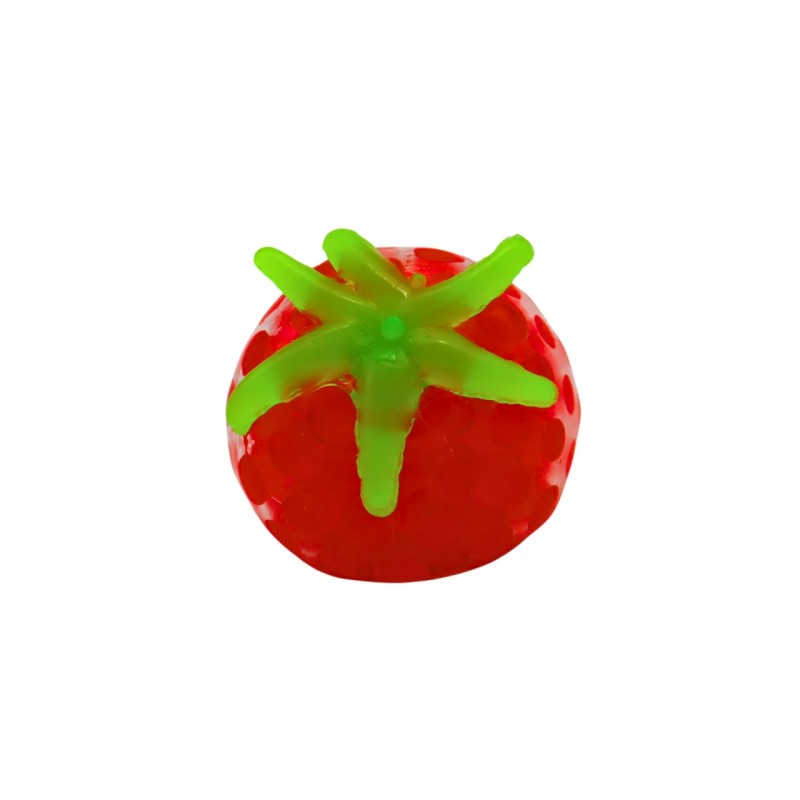 juguete antiestrés con forma de tomate de textura flexible