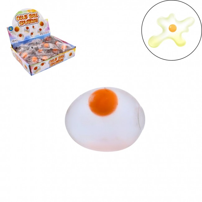 Juguete Splat Ball con forma realista de huevo frito