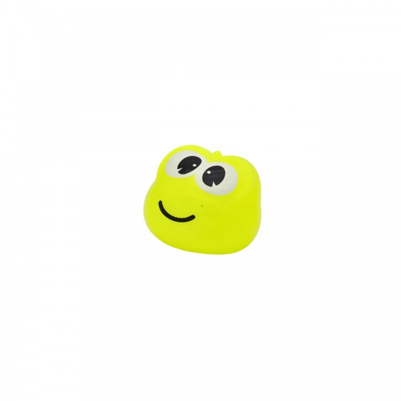 Animal splat ball con forma de rana amarilla para lanzar contra superficies lisas