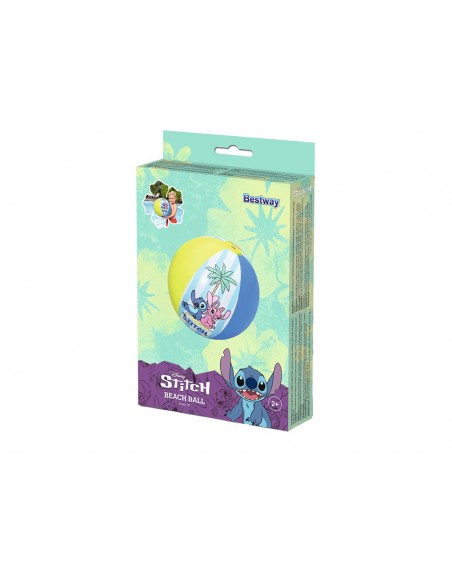 Caja Pelota hinchable de Stitch y Angel Disney marca Bestway de 51 cm para niños.