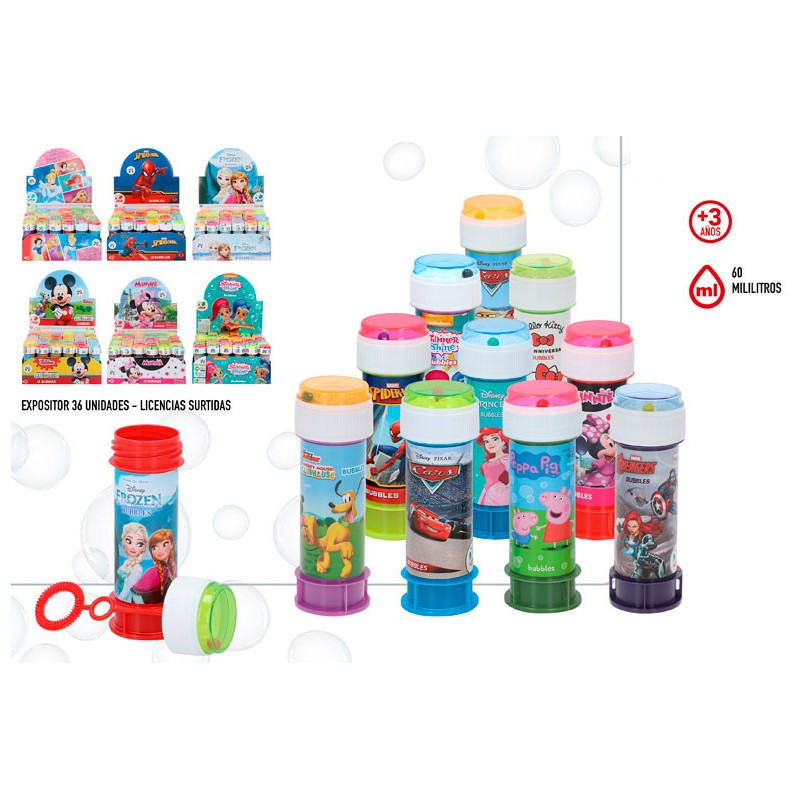 Tubo Pompas 60 Ml. Licencias Surtidas