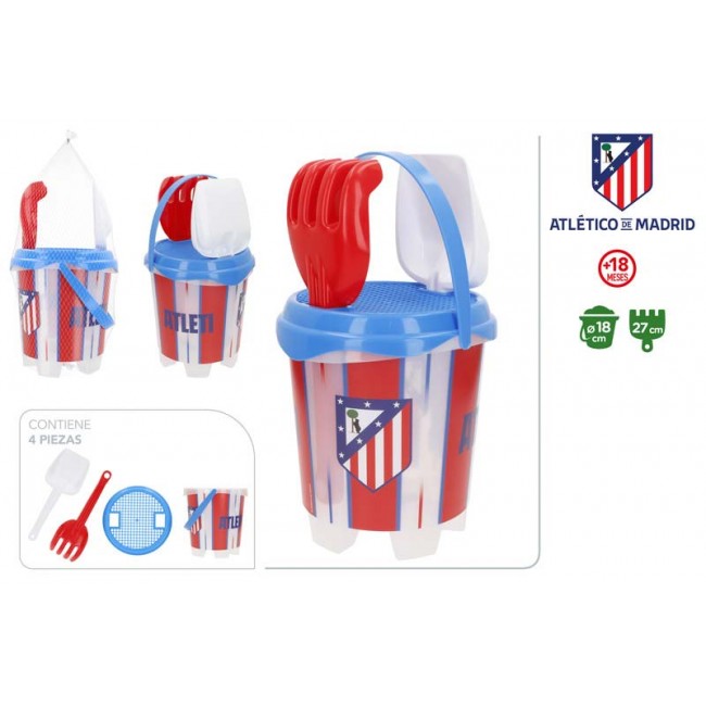 Cubo Playa Atlético de Madrid 18 CM. con 3 accesorios