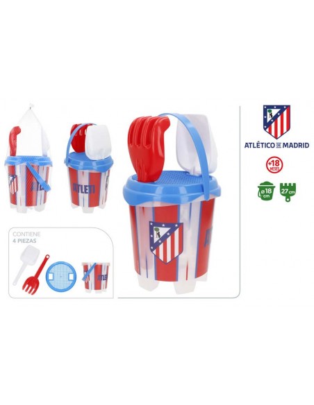 Cubo Playa Atlético de Madrid 18 CM. con 3 accesorios