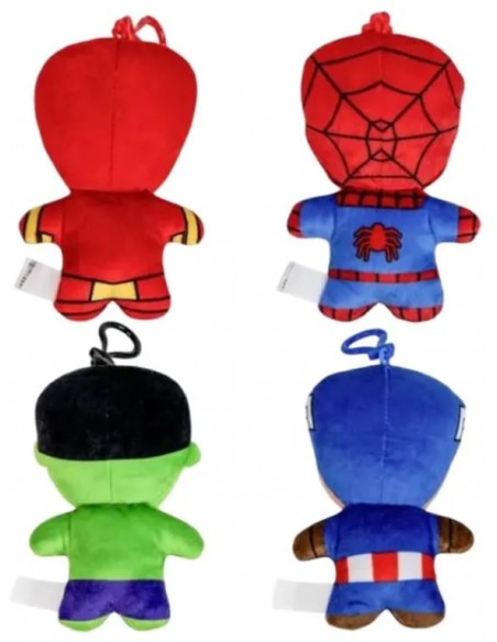 Llavero Peluche Clip-On de Los Vengadores y Spider-Man Marvel 14 cm - Peluche para Mochila Surtido +10M