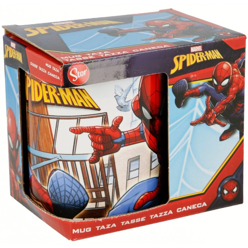 Taza de cerámica de Spiderman de 325 ml de Stor dentro de su caja de regalo oficial de Marvel.