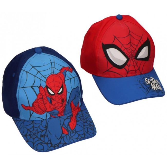 Los dos modelos surtidos oficiales de la colección de gorras infantiles de Spiderman de Marvel.