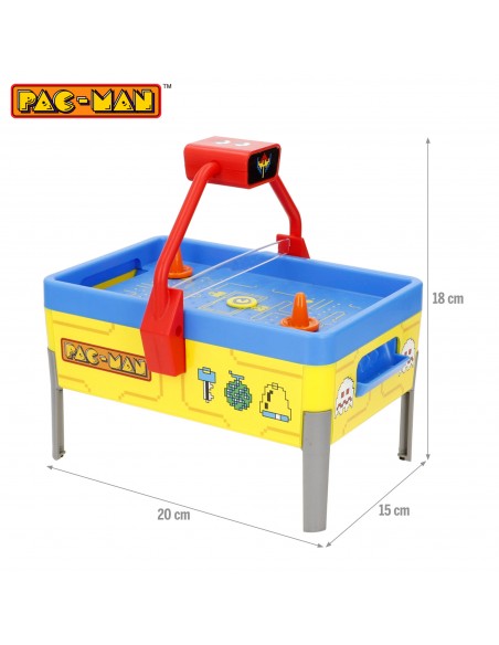 Dimensiones exactas y tamaño del juego de hockey de aire portátil con licencia oficial Pac-Man.