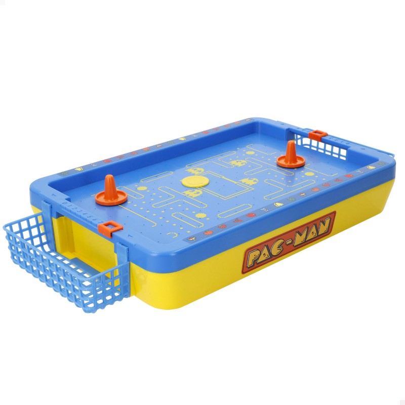 Vista en perspectiva del juego de Air Hockey de mesa Pac-Man Mini Arcade