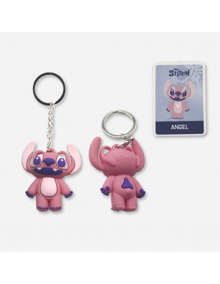 Llavero 3D de Angel la novia rosa de Stitch en caja sorpresa coleccionable Disney.