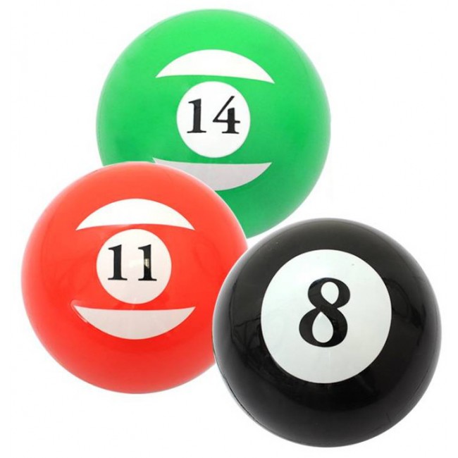 Pelotas de billar hinchables de PVC de 12 cm desinfladas e infladas en varios colores con caja expositora. 2