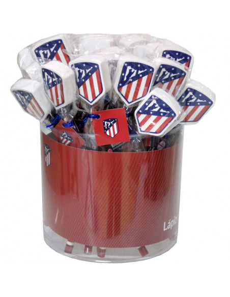 LÁPICES CON GOMA ESCUDO ATLÉTICO DE MADRID